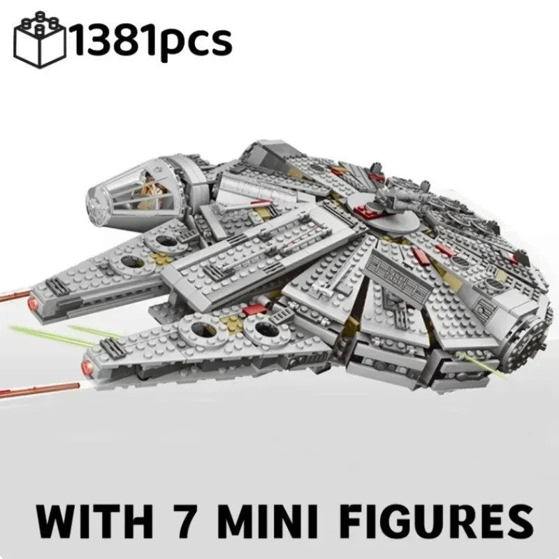 Em Estoque 1381 Peças Nave Espacial Millennium Guerra Espacial Conjunto Falcão Alienígena MINI 75105 Modelo de Blocos de Montar Tijolos Brinquedo de Presente