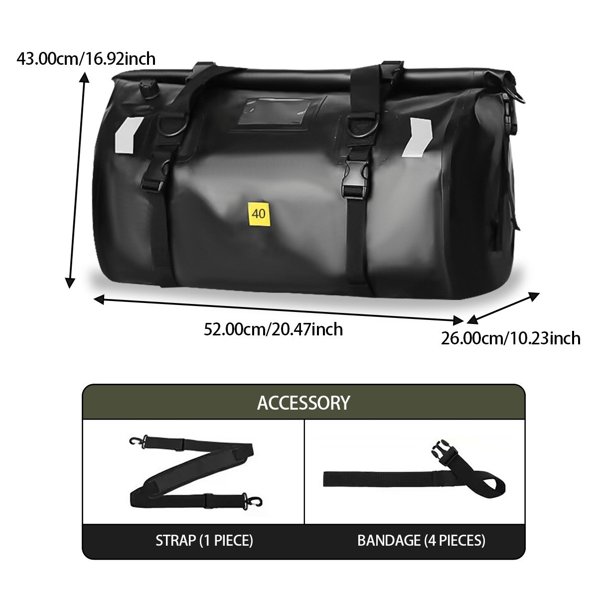 Universal Motorcycle Waterproof Tail Bags Back Seat Bags Cycling Camping Travel Bag Motorbike Scooter Sport Luggage Pack 66L 40L