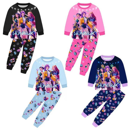 KPop Demon Hunters Movie Conjunto de Pijama Periférico Kawaii Manga Comprida Calça Comprida Anime Fantasia Brinquedo Infantil Presente de Natal