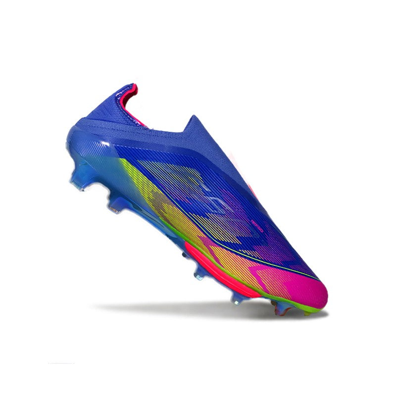 Pro Without-Lace Mens Soccer Shoes SLIP-ON Non-Slip Turf Soccer Cleats for Youth TF/FG Training Football Boots Chuteira Campo