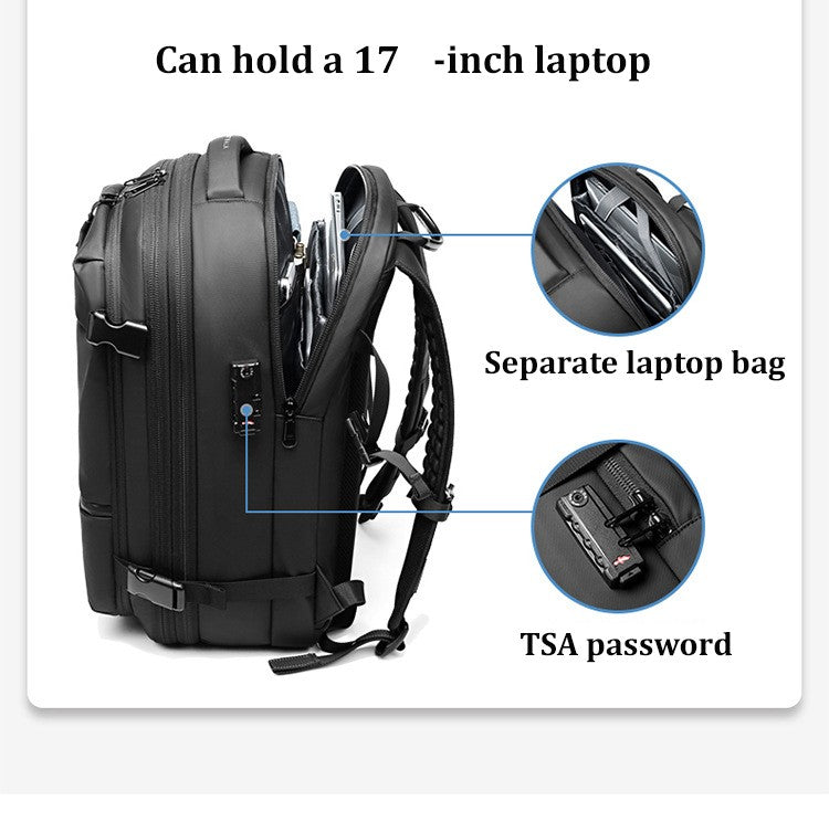 Men Travel Backpack 17 inch vacuum compression Laptop Backpack Extended Large Capacity school Backpack Hiking Business backpack