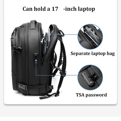 Men Travel Backpack 17 inch vacuum compression Laptop Backpack Extended Large Capacity school Backpack Hiking Business backpack