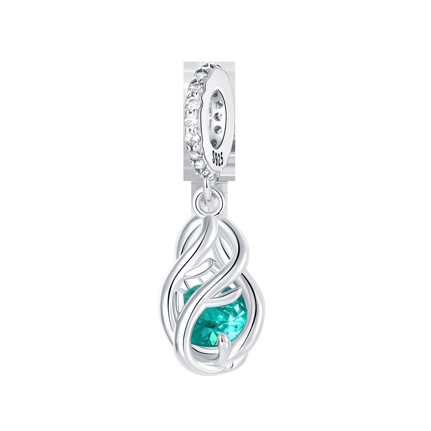 925 Sterling Silver Green Series Flower Tree Apple Pendant DIY Fine Beads Fit Original Charms Bracelet Women Jewelry Diy