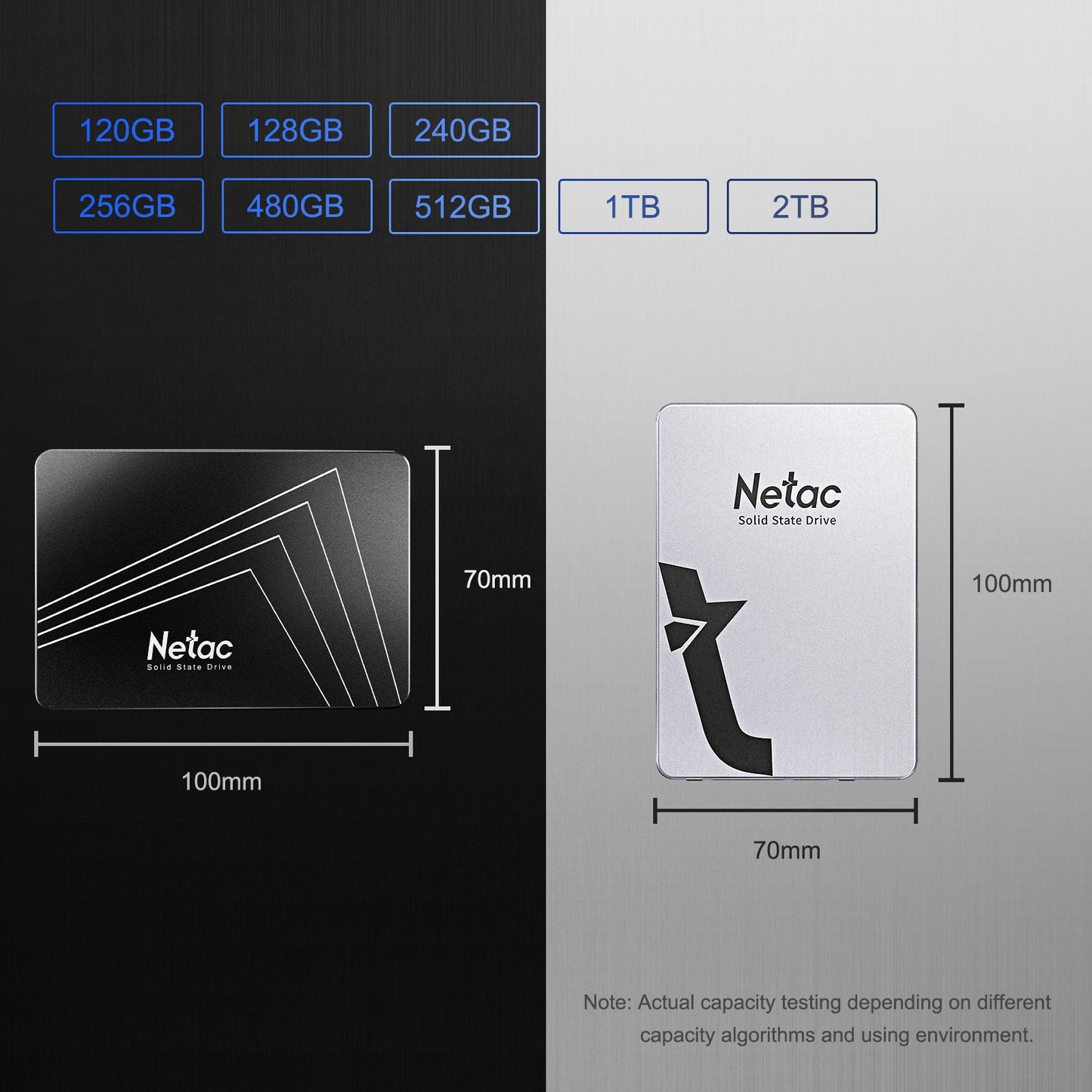 Netac SATA SSD Hard Drive 128GB 256GB 512GB 1TB 2TB SATA3 2.5Inch Disks Laptop Internal Hard Drive HDD Hard Disk for PC Laptop