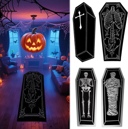 VIKAMA Halloween Gothic Coffin Rug - Soft and Comfortable for Living Room and Bedroom - Horror Theme Home Decoration