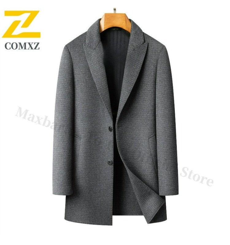 Double Faced Wool Overcoat Man 2025 Winter New Classic Business Casual Notch Lapel TrenchCoat Premium Medium Long Styles? Coat