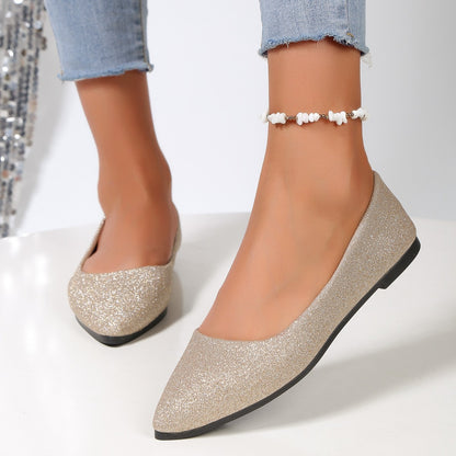 2024 Fashion Slip on Loafers Breathable Summer Ballet Shallow Flats Women Soft Bottom Pointed Toe Boat Shoes Plus Size 43