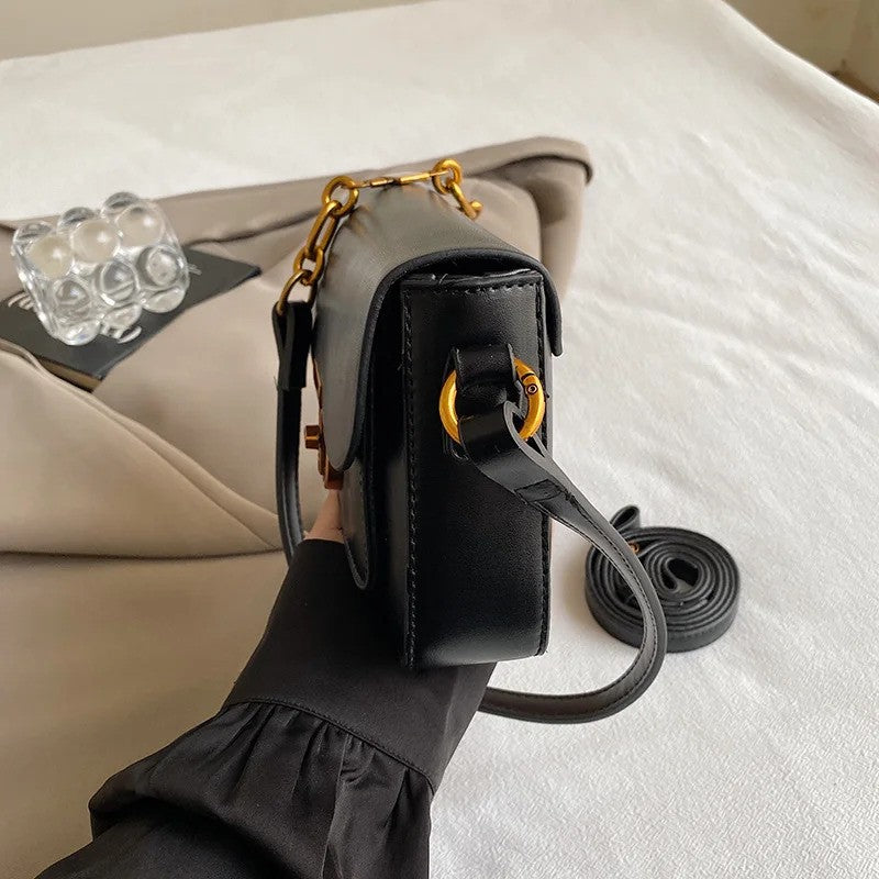 Elegant Leather Women's Satchel - Small Square Shoulder Bag, Fashion Crossbody & Underarm Handbag