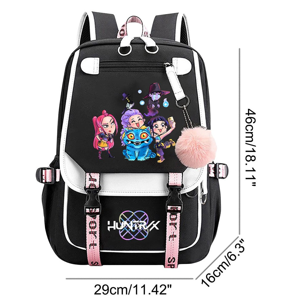 Mochila Escolar para Alunos KPop Demon Huntes Mochila Diária 2025 Mochilas com Estampa de Filme Quente para Meninas e Meninos com Porta USB para Laptop