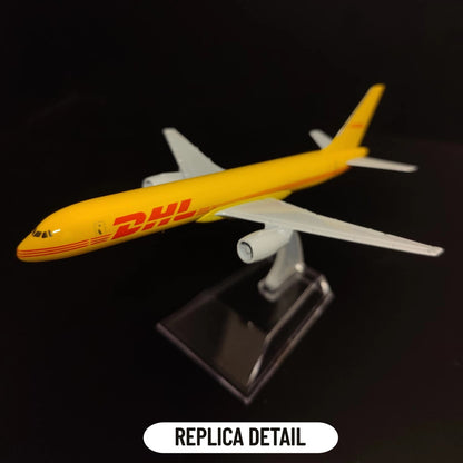 Escala 1:400 Réplica de Aeronave de Metal DHL Boeing 757 Avião Modelo Fundido Avião Miniatura para Casa Escritório Brinquedos para Crianças