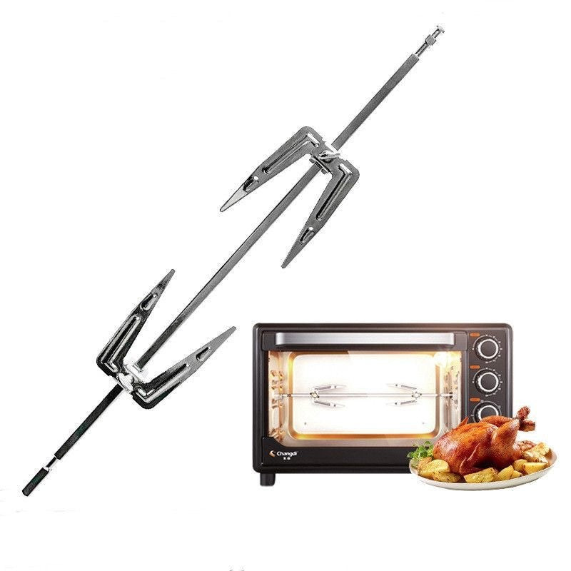 Stainless Steel Air Fryer Fork Roast Chicken Skewer Fish Meat Grilled Rack Rotation Roaster Forks BBQ Tools Oven Accessories