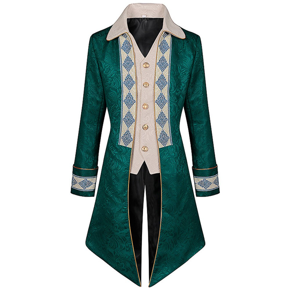 Men's cool steampunk gothic Victorian stylejacket cosplay retro purple velvet tailcoatmedieval dress uniform Renaissance cloth