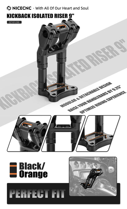 For Harley Street Glide FLHX 2006-2024 Street Glide Special FLHXS Ultra Limited 2014-2024 Kickback Riser 9" For 1" Handlebar