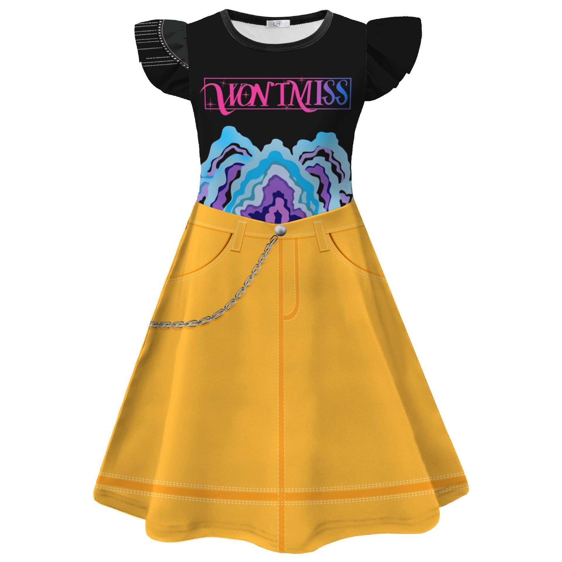 Popular Movie Hallyu Girl Group Black And White Girl Dress With Sequin Print, Party Role-Playing Costume