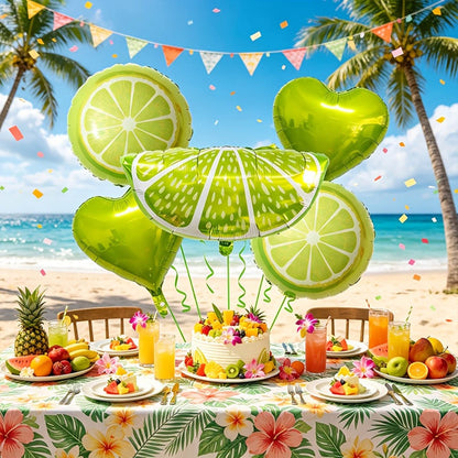 Tropical Balloon Hawaiian Balloons Fruit Watermelon Strawberry Orange Fruit Foil Balloon Birthday Party Pool Party Decorations