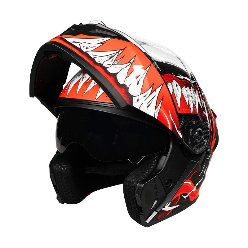Capacete de motocross personalizado com lentes duplas elegantes para ambos os sexos, certificado pelo DOT e material ABS