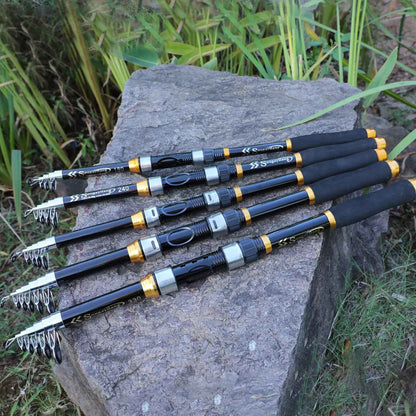 Sougayilang 4 Cores Vara de Pesca Telescópica 1,8m-2,7m Fibra de Vidro Cabo EVA Carpa Vara de Pesca Spinning Peso de Pesca 4,5kg