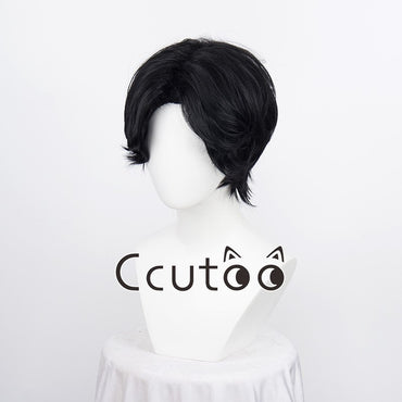 Anime Portgas D. Ace Short Black Wig Heat Resistant Synthetic Hair Cosplay Wigs + Wig Cap