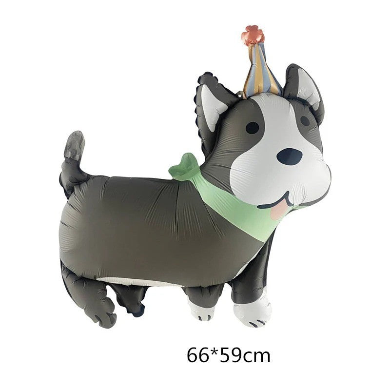 4/1pcs Matte Cartoon Animal Dog Series Dachshund Spotted Dog Foil Balloon for Children Birthday Party Decoration Baby Shower