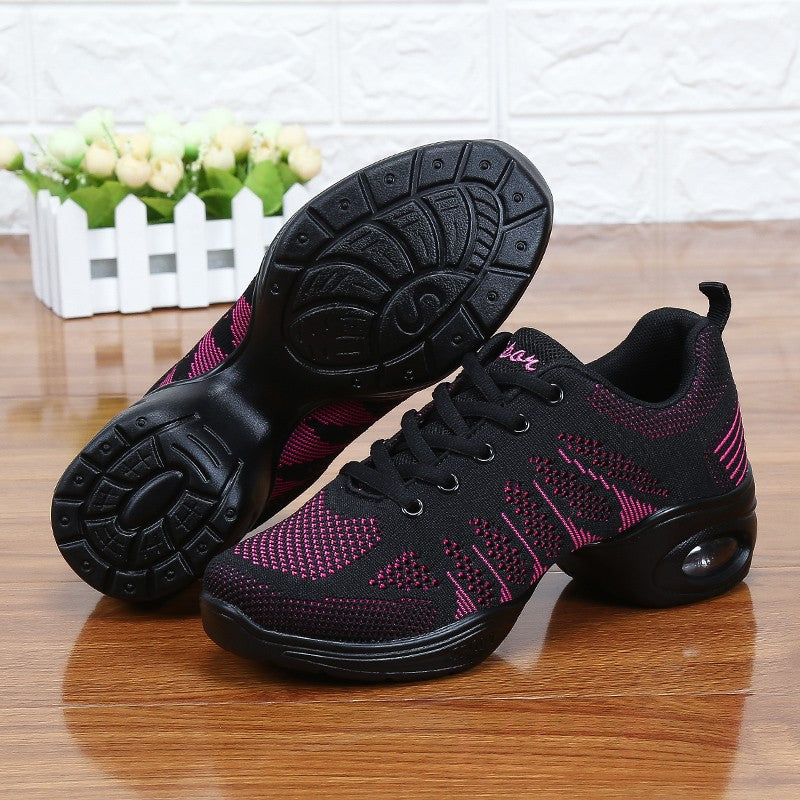 Women Dance Shoes Jazz Ballroom Dancing Comfortable Lady PU Soft Outsole Training Breathable Modern Tango Dance Sneakers