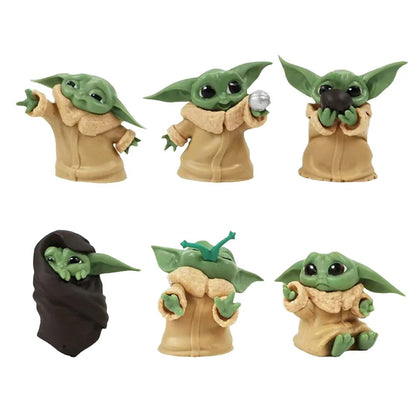 2 Estilos 6 Peças/Conjunto Figura de Anime Disney 5-8cm Brinquedo Mestre Bebê Yoda Darth Coleção de Ação PVC Mini Modelo de Brinquedo para Presente Infantil