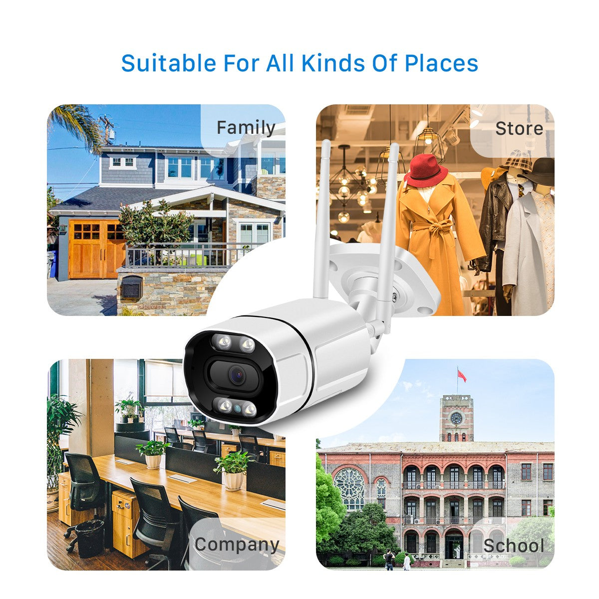 BESDER 5MP Outdoor WiFi IP Camera with AI Human Detection Wireless 1080P HD Color Night Vision Security CCTV Camera