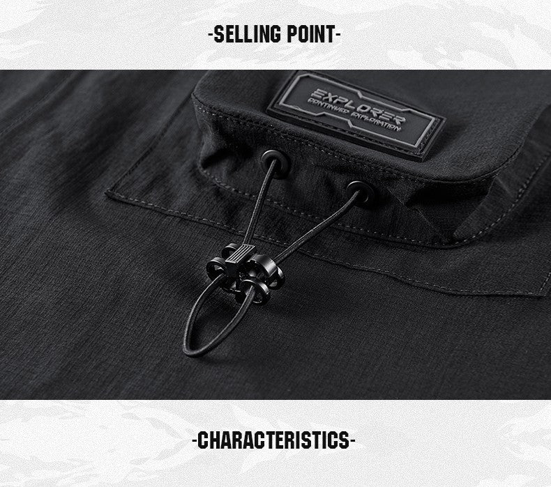 Tactical Function Style Multi-pocket Patchwork Design Sense Cargo Shirts Mens Clothing Y2K High Street Long Sleeve Techwear Tops