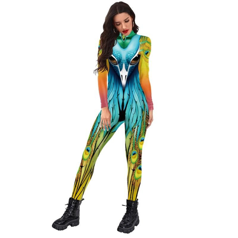 Halloween Animal Jumpsuit Snake Cosplay Costume Tiger Bodysuit Spandex Jumpsuit Party Carnival Stage Performance Dress Up