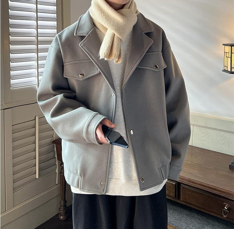 Men's Plus Size Winter Coat 3XL 5XL 300lbs Heavy Thick Wool Blend Trench Coat Vintage British Style Casual Pilot Jacket