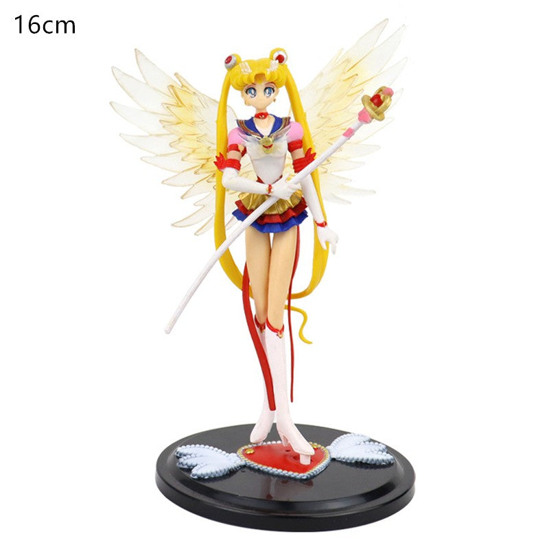 Boneco Sailor Moon Anime Desenho Animado Júpiter Makoto Vênus Minako Tsukino Coelho Boneca Brinquedo Pequena Princesa Decoração de Bolo Enfeites