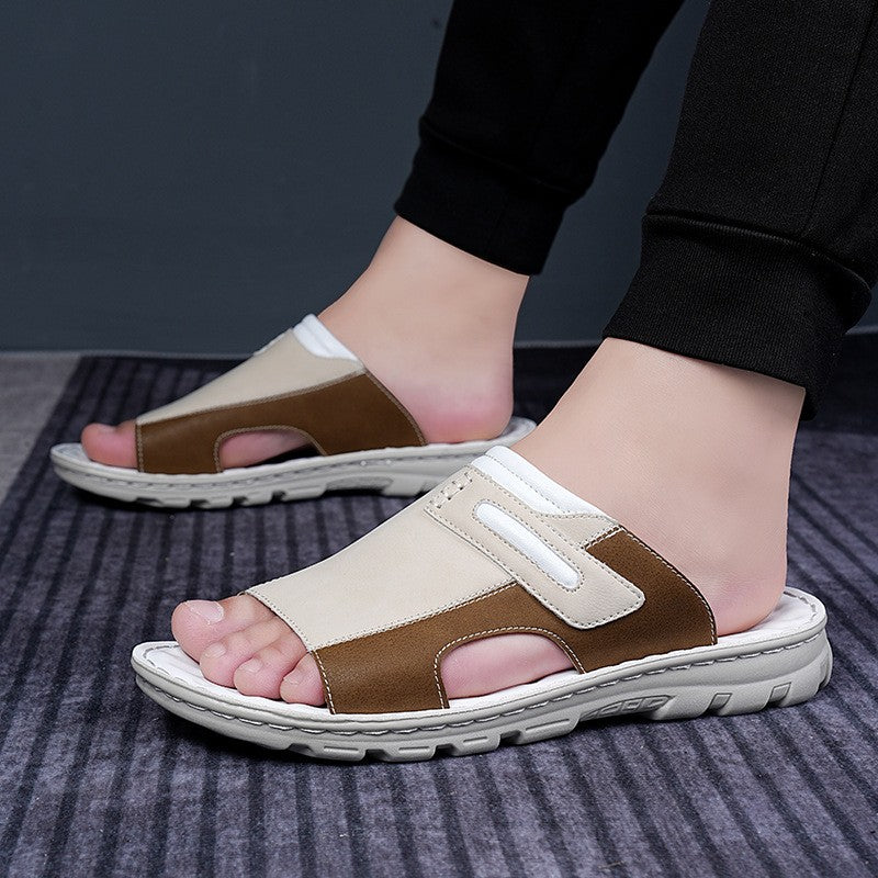 Men's sports shoes, summer casual shoes, beach sandals, slippers, outdoor walking, comfortable, leather, fashionable, lightweigh