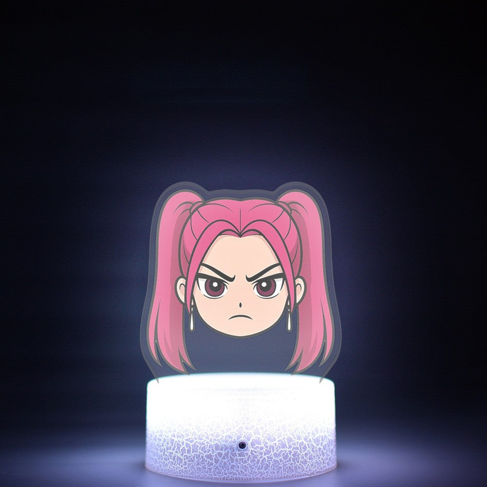 KPop K-POP Demon Hunters Kawaii Zoe Mira Rumi Saja Boys Superstar Monochrome Light Remote Control 16 Color Light Night Light