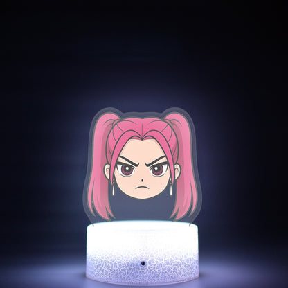 KPop K-POP Demon Hunters Kawaii Zoe Mira Rumi Saja Boys Superstar Monochrome Light Remote Control 16 Color Light Night Light