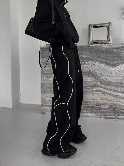 Men's Casual Pants Straight Punk Black Loose Baggy Male Trousers Clothes Plus Size Polyester Vintage Sale Cotton Fashion 2025