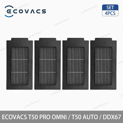 Acessórios para Aspirador Robô ECOVACS T50 PRO OMNI / T50 AUTO / DDX67 Escova Principal Escova Lateral Filtro Hepa Pano de Limpeza Saco de Pó Peças