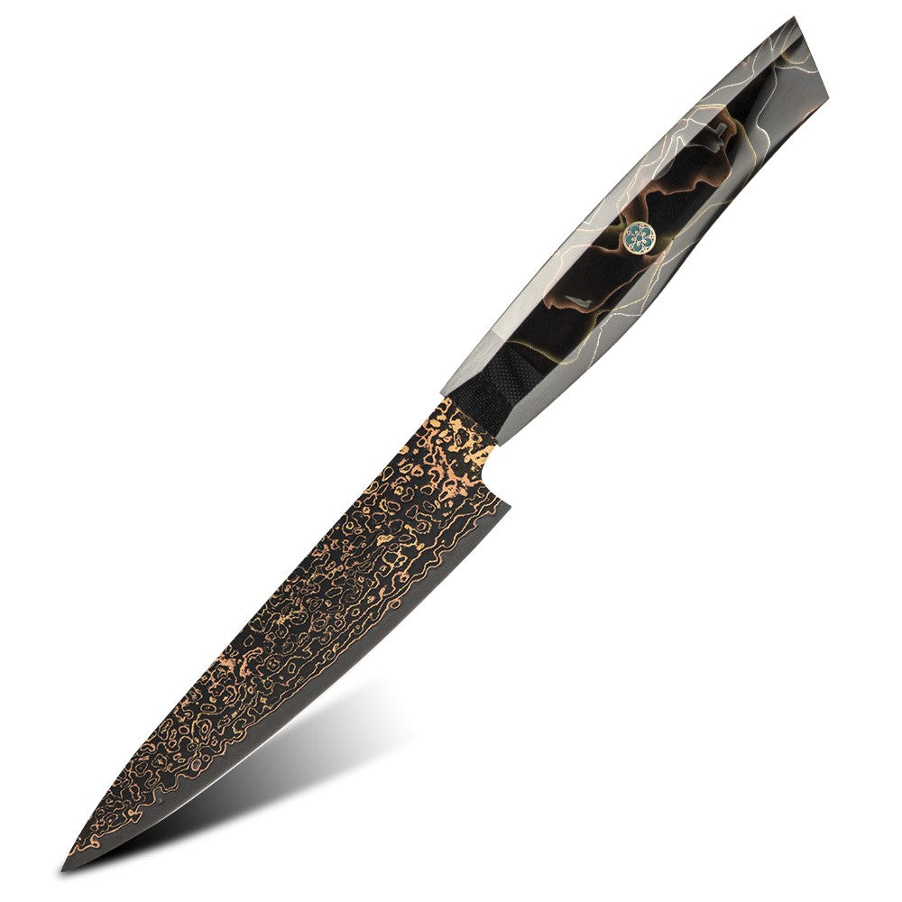Conjunto de facas de aço Damasco japonês 37 camadas com cobre VG10, facas de cozinha, chef, bife, multiuso, frutas, para descascar, com cabo de resina de malha