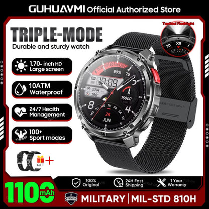 Smartwatch Masculino Novo T-REX3 2026 Bateria de 1100mAh 10ATM À Prova D'Água GPS Chamada Bluetooth 1.7" AMOLED HD Esportes Lanterna Inteligente