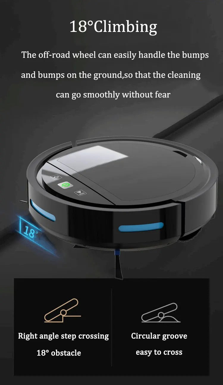 Robô Aspirador de Pó 2500PA Smart Controle Remoto Sem Fio Recarga Automática Aparelho de Limpeza Varredura de Chão Aspirador de Pó Para Casa