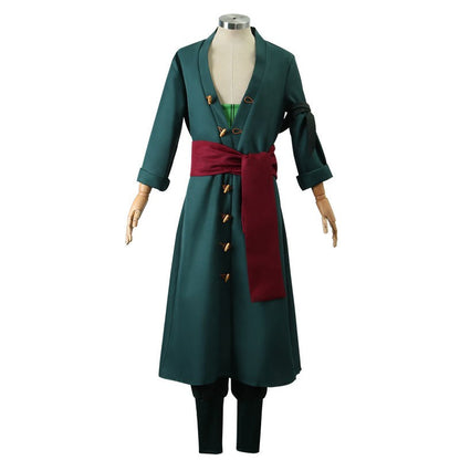 Roronoas Cosplay Costume Anime Kimono Robe Zoro Cloak Uniform Halloween Outfits With Earrings For Comic Con