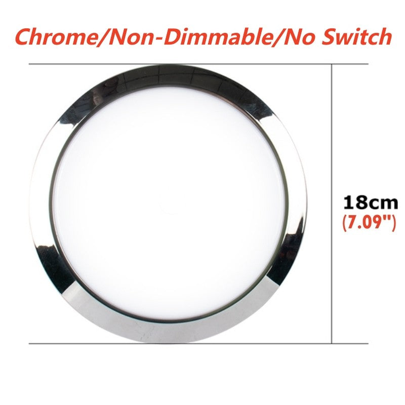 Tokili 12V/24V Dual Volt Ultra-Thin LED Puck Lights, Interior RV Marine Overhead Light, for Camper Cabin, Boat & Trailer Ceiling