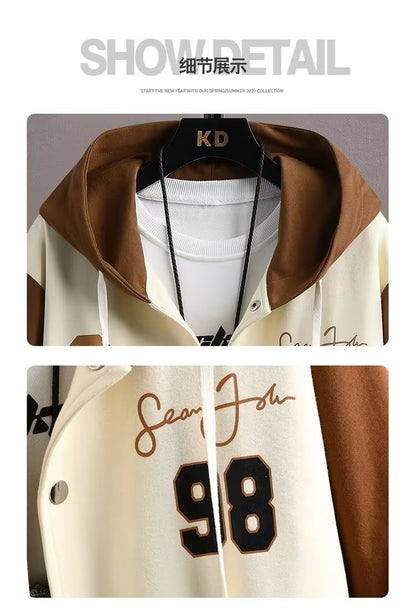 Men's Hooded Tracksuit Set Hoodie Jogger Pants 2 Piece Fashion Sports Wear Korean Popular Clothes Men Plus Size Men's Clothing