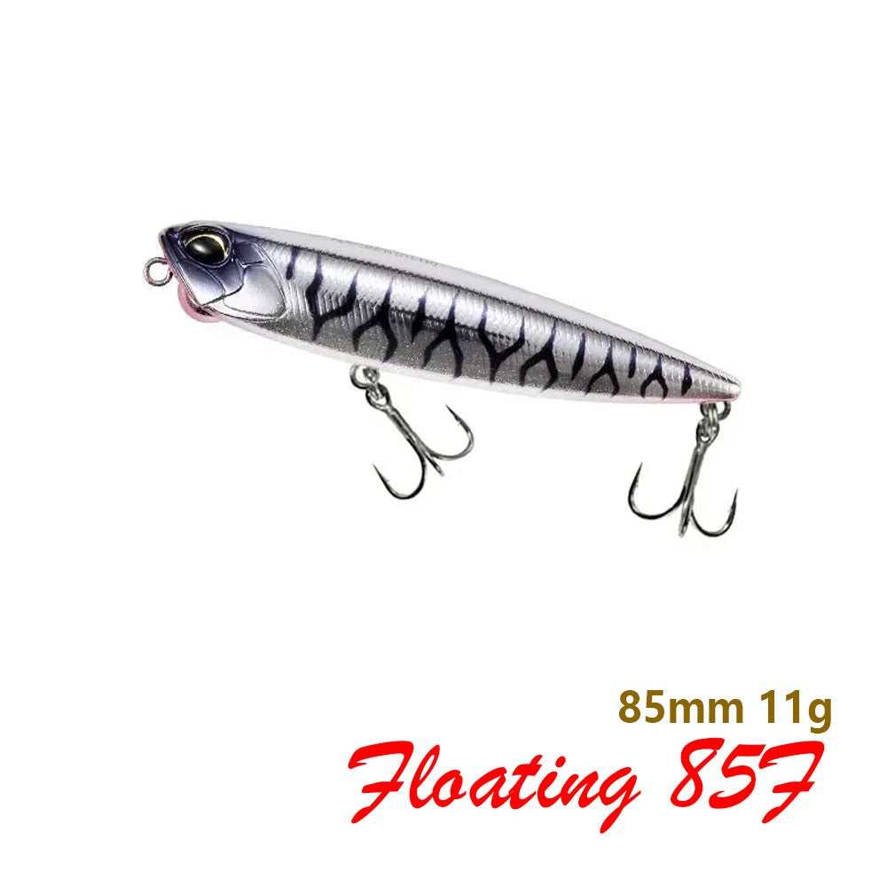 Isca de Pesca Lápis Flutuante 85mm 11g Topwater Walking the Dogs Isca Artificial Rígida Wobbler para Perca e Lúcio de Água Doce
