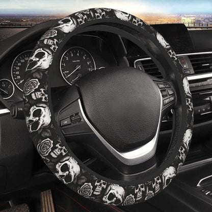 Capa para Volante de Carro Sem círculo interno Design de Caveira Protetor de Volante Universal Acessórios Automotivos Antiderrapantes