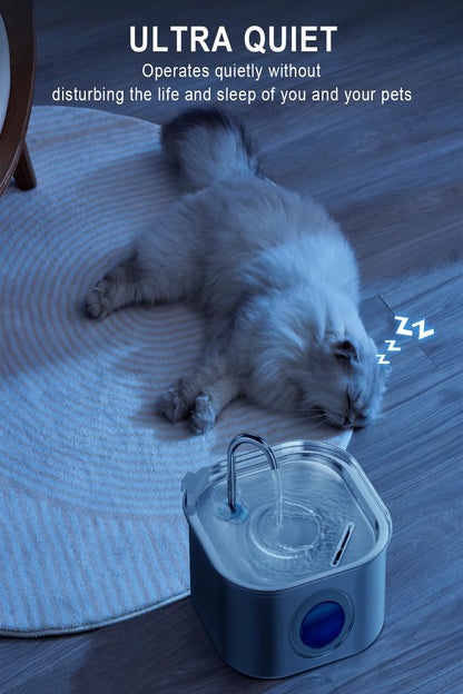 Bebedouro automático para animais de estimação 3,2L em aço inoxidável, fonte inteligente para gatos, dispensador de água para cães com janela visual, tigela de água para animais de estimação