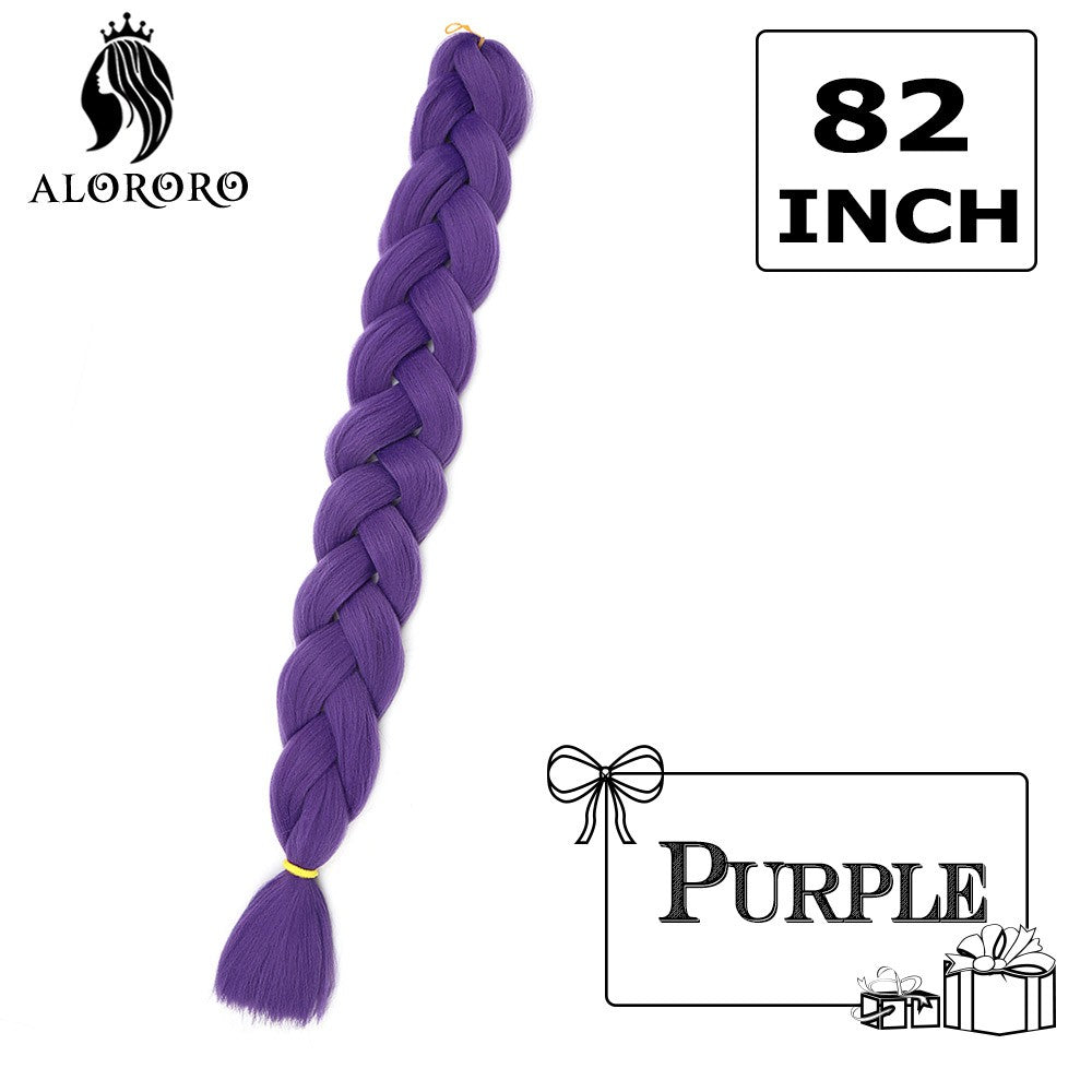 Cabelo Trançado Sintético Jumbo Alororo 82 polegadas Cabelo Falso Africano Fibra de Alta Temperatura Roxo Vermelho Extensões de Cabelo para Mulheres