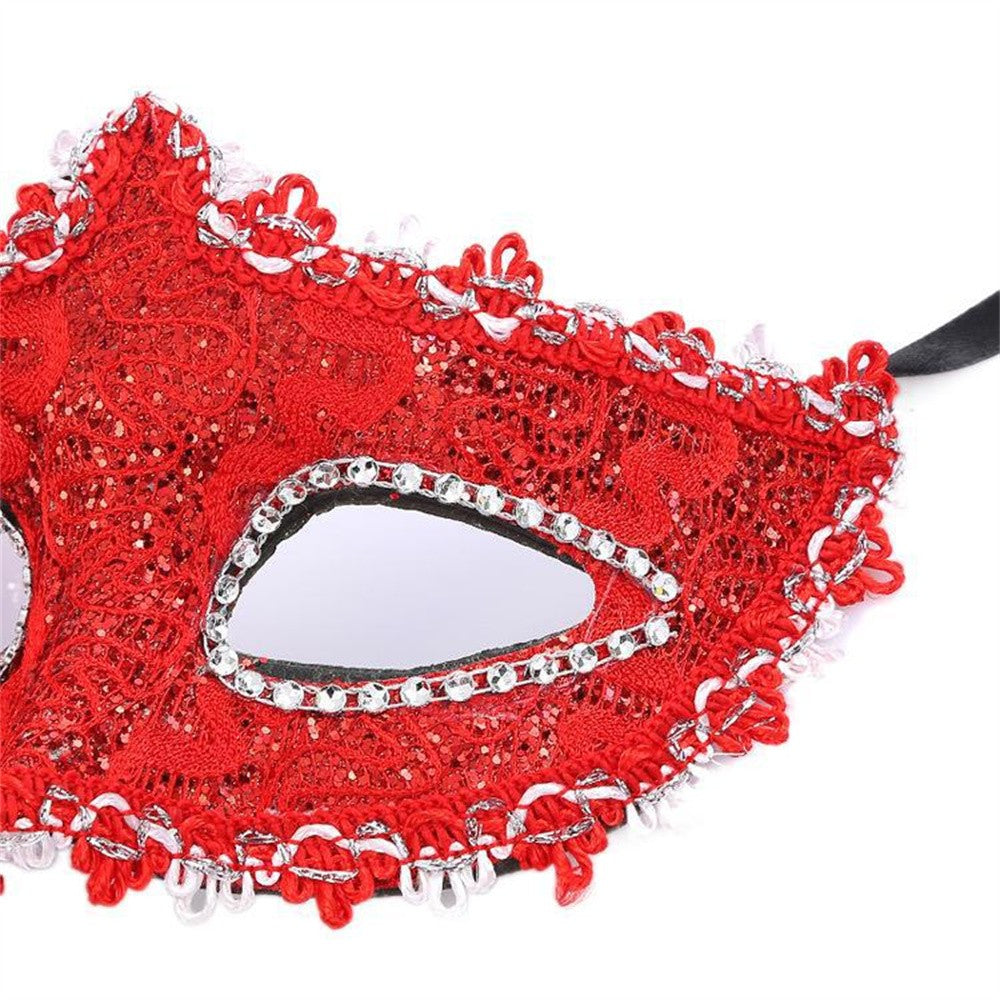 Halloween Mask Masquerade Princess Half Face Lace Plus Flower Children Adult Eye Mask Female Party Performance Props