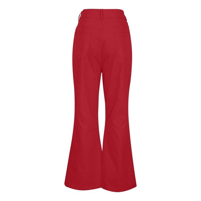2024 New Fashion Men's Retro Flare Pants, Solid Color Mid-Rise Trousers Casual Classic 70s Bell Bottom
