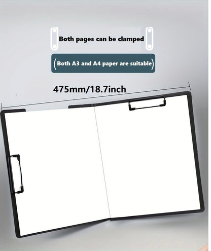 A4 File Folders Clipboard Double Clip Clip Board 100 Sheets Office Documents Organizer Writing Pad Paper Storage School Supplies