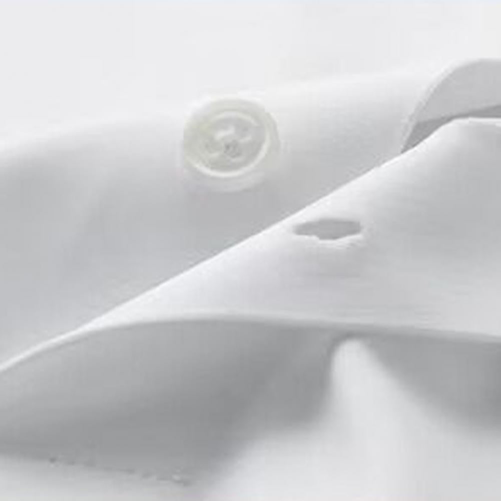 Men Business Shirt Men Shirt High Elasticity Men's Formal Shirt with Turn-down Collar Solid Color for Business for Soft