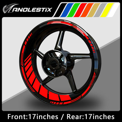 Reflective Motorcycle Wheel Stickers Hub Decal Rim Stripe 17 Inchs For YAMAHA Honda Kawasaki Suzuki BMW KTM Husqvarna Triumph